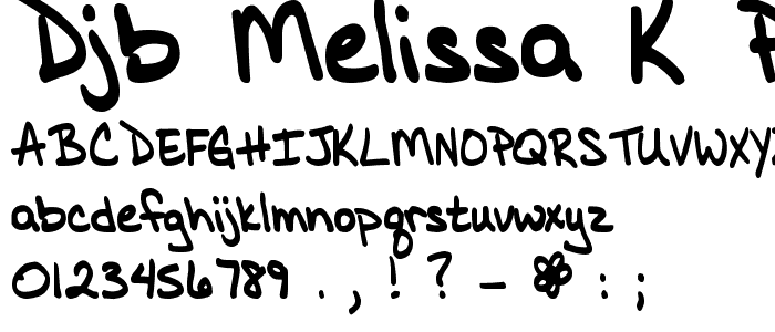DJB MELISSA K print font